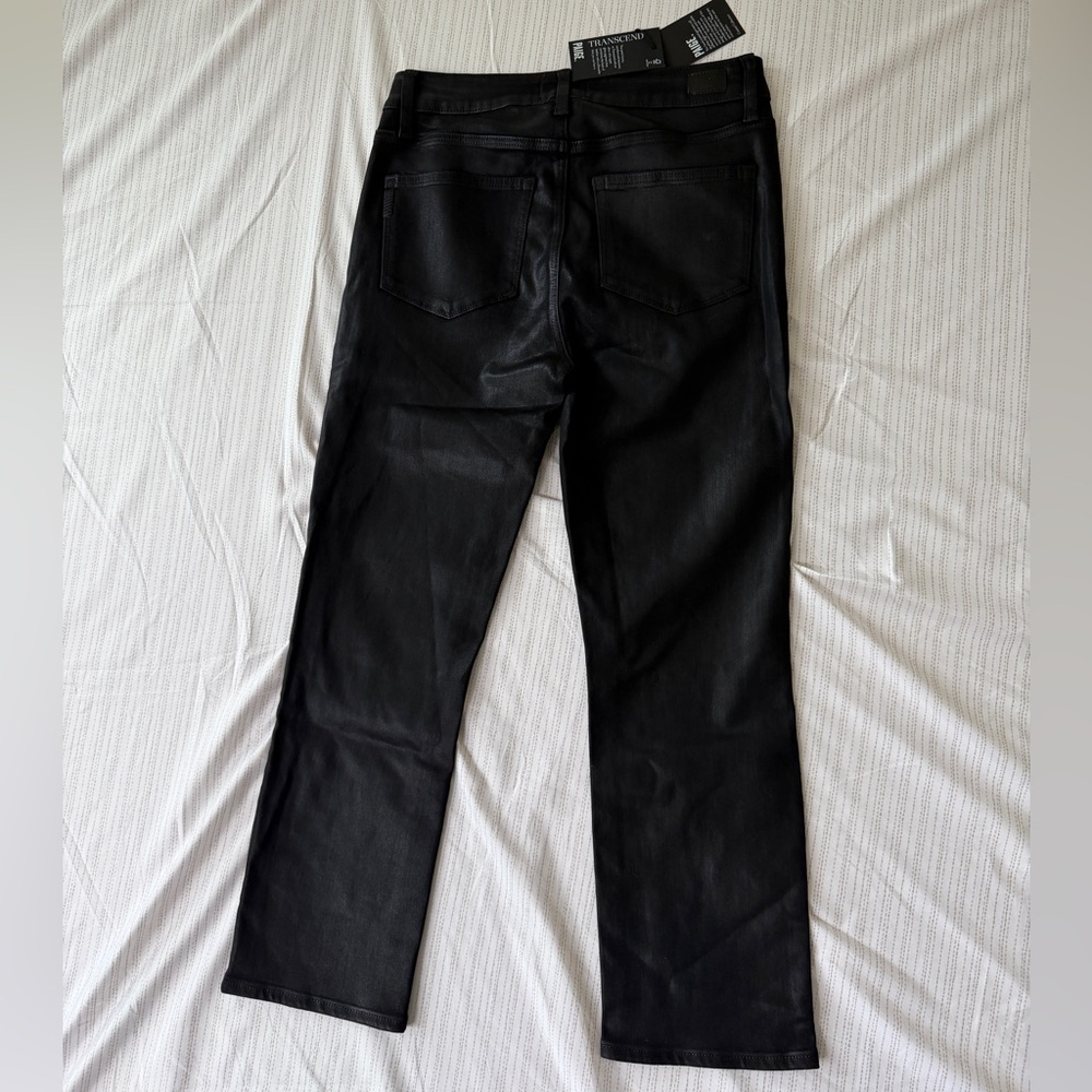PAIGE Cindy Jeans High Rise Transcend Black Fog Luxe Coating Sz 30 Goth Core - Picture 13 of 16